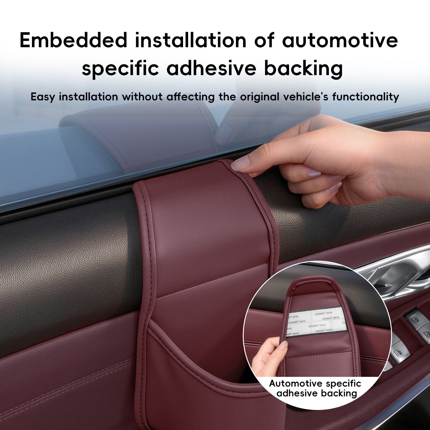 Car Door Storage Pocket Organizer with Adhesive Backing – 6 Colors