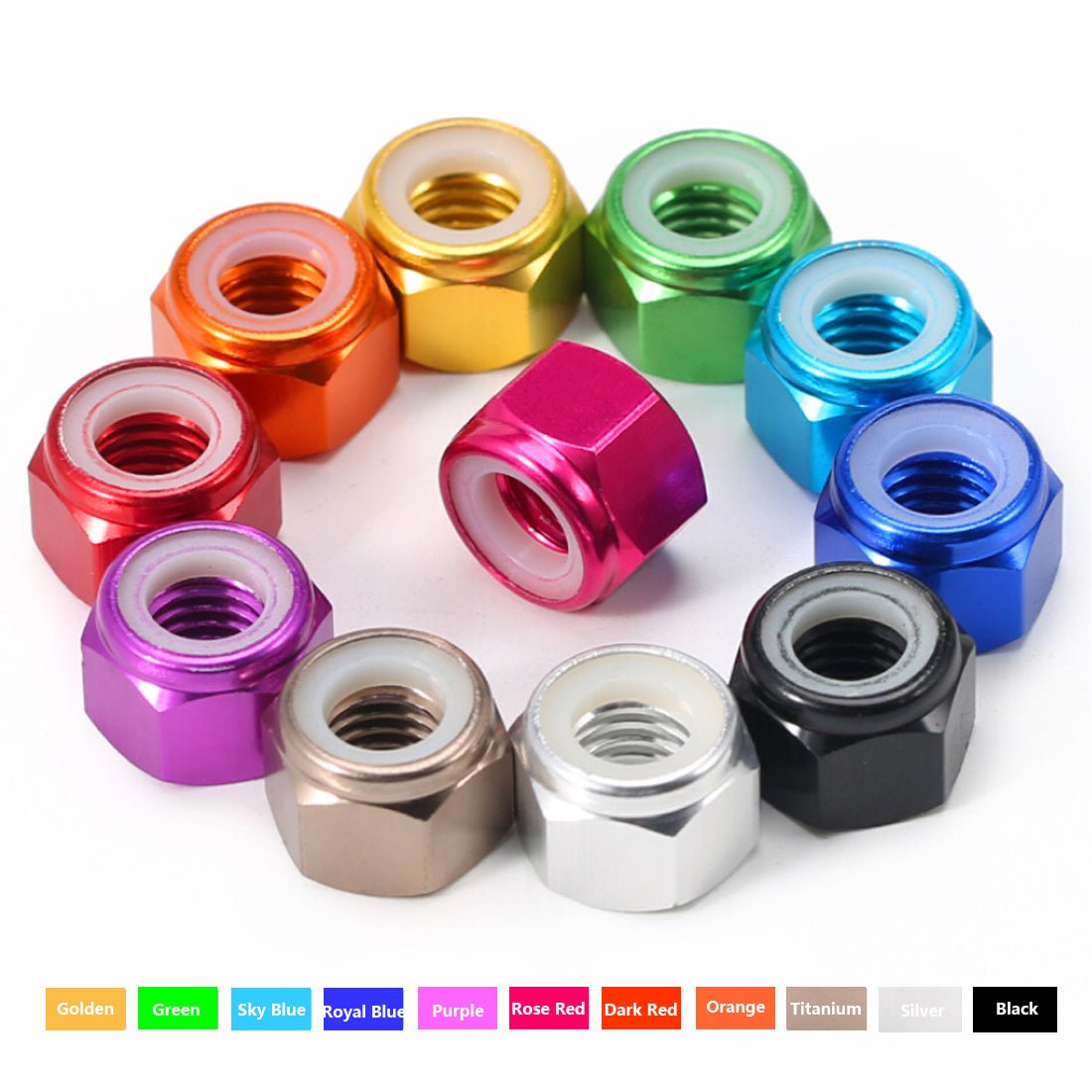 M2 M3 M4 M5 M6 M8 Nylon Aluminium Alloy RC Car Wheel Nylon Locking Lock Nuts - HomeDIYer