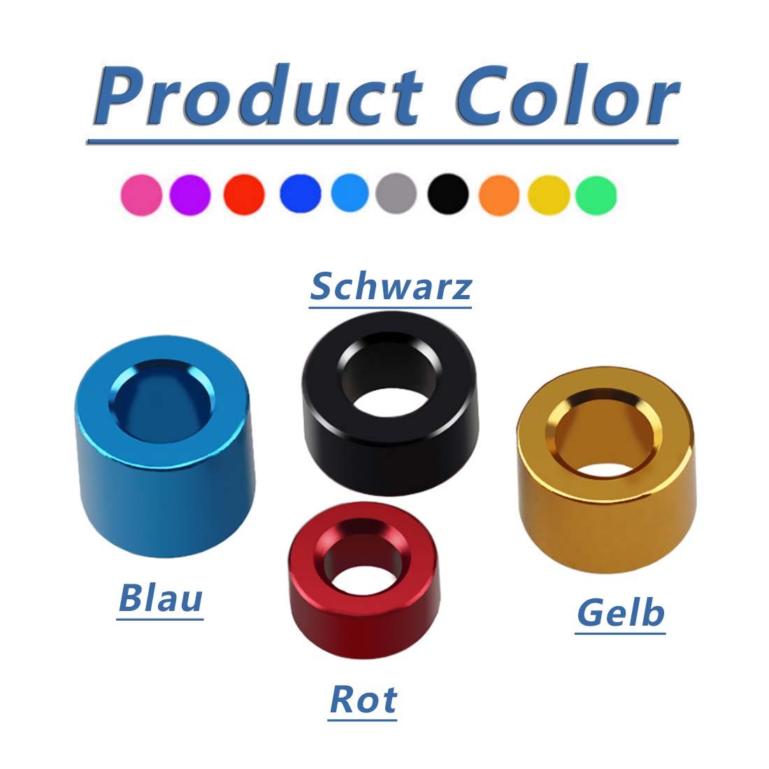 Aluminium Standoff Spacers ID M4.2mm - 6.2mm Anodised Stand Off Collar Spacer Bush - HomeDIYer