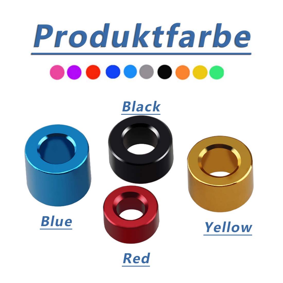 Aluminium Standoff Spacers ID M2.1mm - 3.1mm Anodised Stand Off Collar Spacer Bush - HomeDIYer