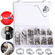 91pcs 304 Stainless Steel Hose Clamps Assorted Kit 8 Sizes 8mm-44mm Adjustable Worm Gear Hose Clamp Clip for Water Pipe Plumbing