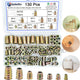130Pcs Carbon Steel Color Zinc Plated Carbon Furniture Screw in Nut Threaded Wood Inserts Bolt Fastener Connector