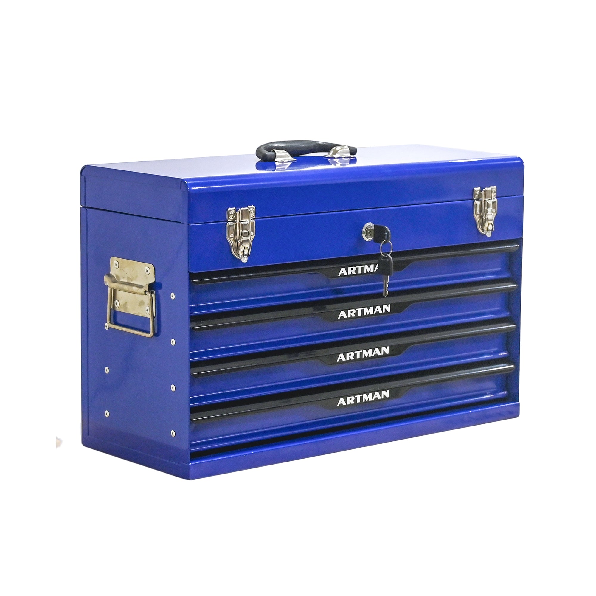 20-inch Steel Tool Box with Drawers – Blue Portable Tool Storage Organizer