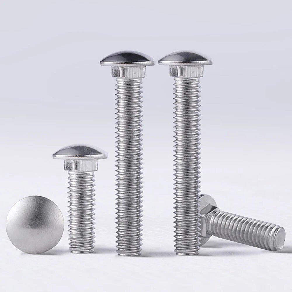 M6 Carriage Bolts A2 Stainless Steel — Cup Square Coach Bolt with Dome Head, M6×12mm to M6×60mm - HomeDIYer