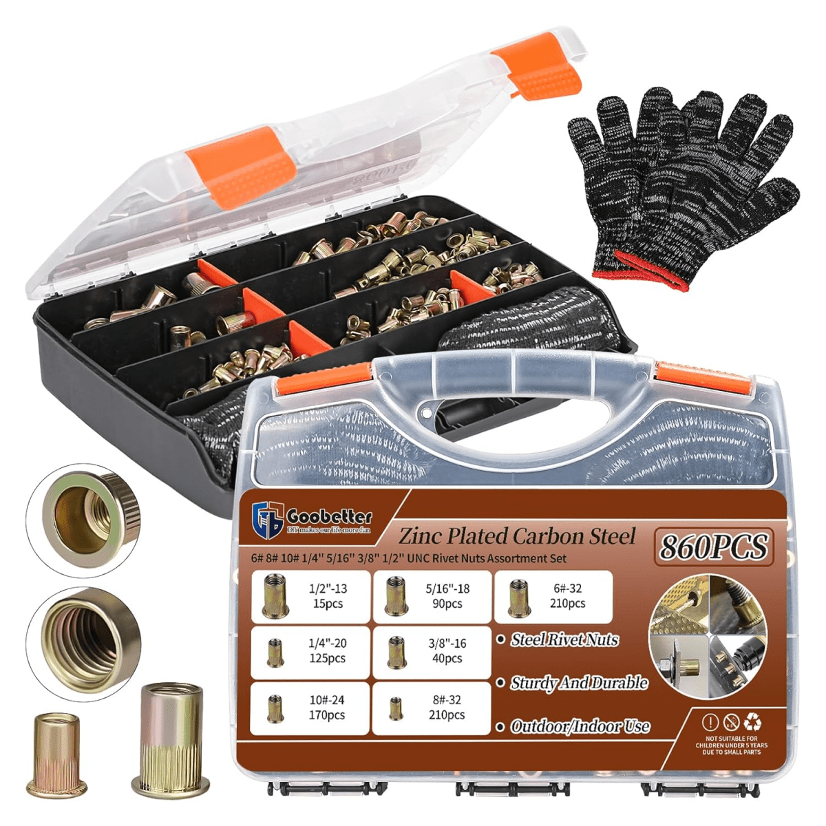 860Pcs Rivet Nut Tool Kit - HomeDIYer