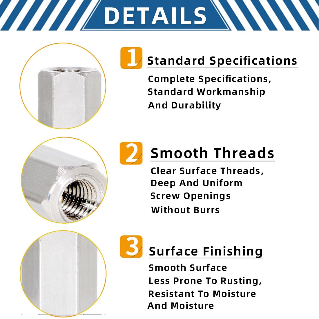 M2 M3 M4 M5 M6 Spacer Female Thread Pillar Hexagonal Aluminium Stud Standoff Hex - HomeDIYer