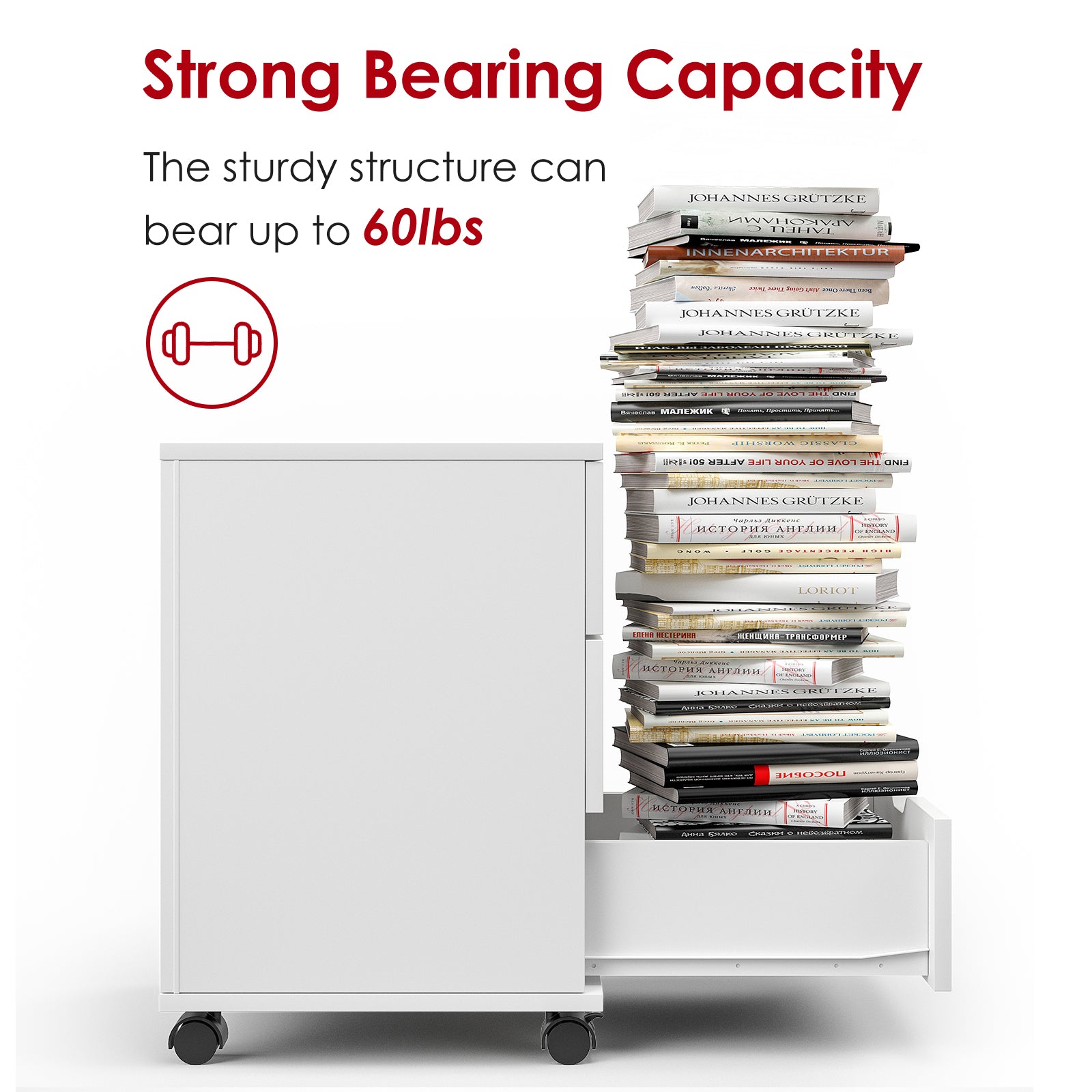 3-Drawer Vertical Filing Cabinet Rolling Wood Mobile File Cabinets Under Desk for Home Office with Casters (Non-Assembled)