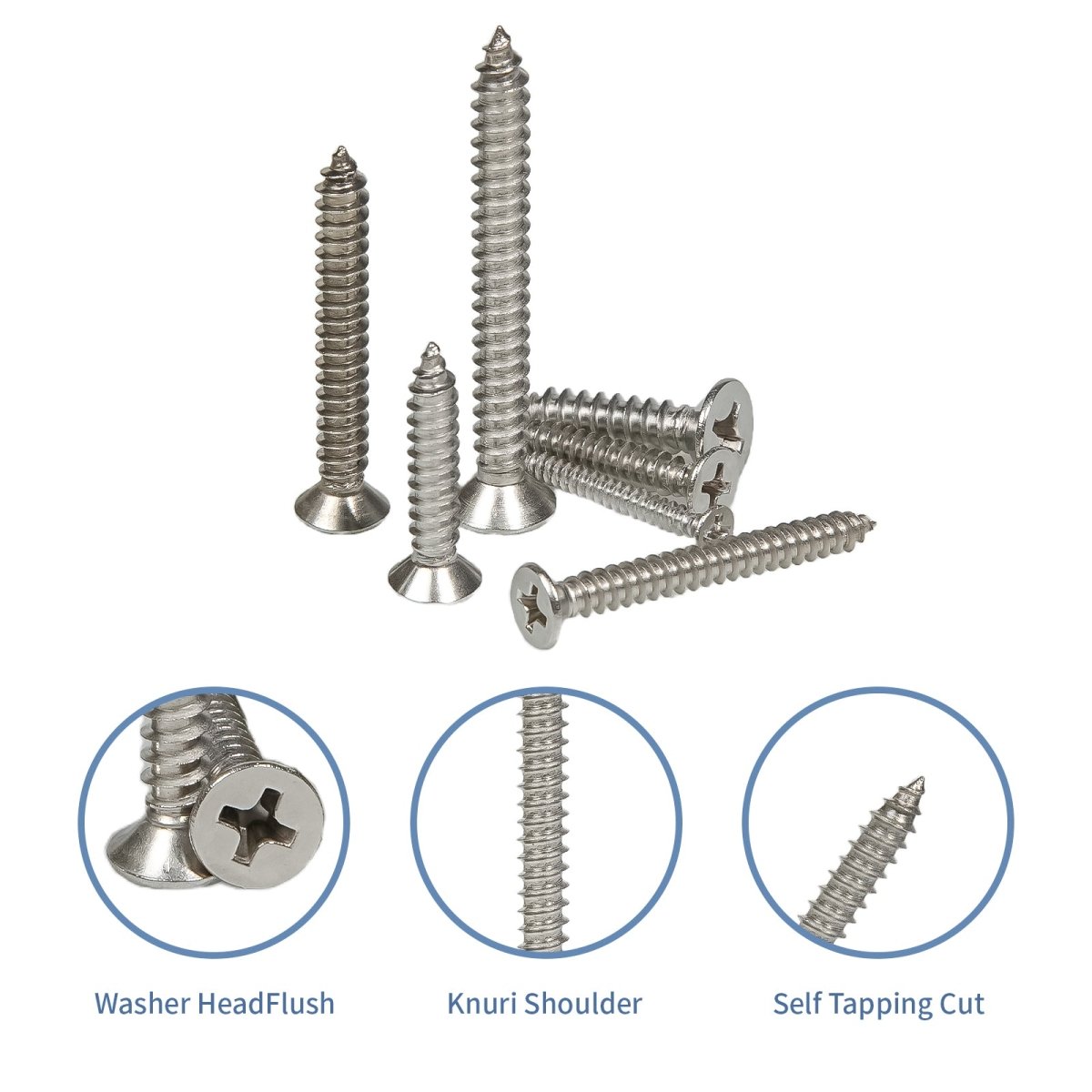 540Pcs Stainless Steel Phillips Flat Head Wood Screw Assortment Set 4 6 8 12 - HomeDIYer