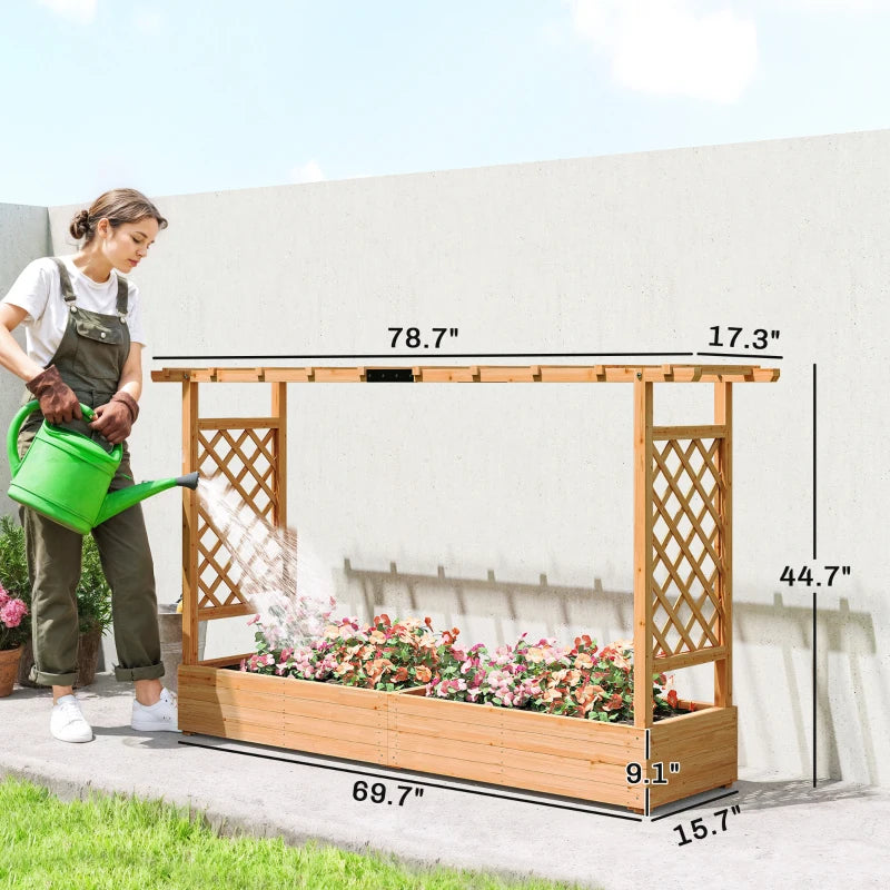 Wooden Planter Box,Trellis Planter,Raised Garden Bed