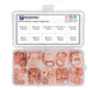 200PCS Gasket Crush Washers Set Assorted Solid Copper Car Engine Seal Flat Ring