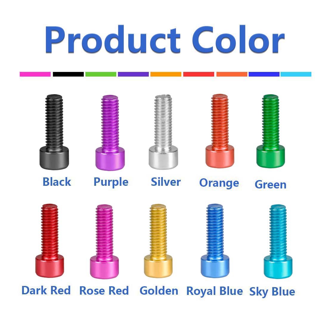 M5 Aluminum Alloy Allen Bolts Socket Cap Screws Hex Head Anodised Bolts - HomeDIYer
