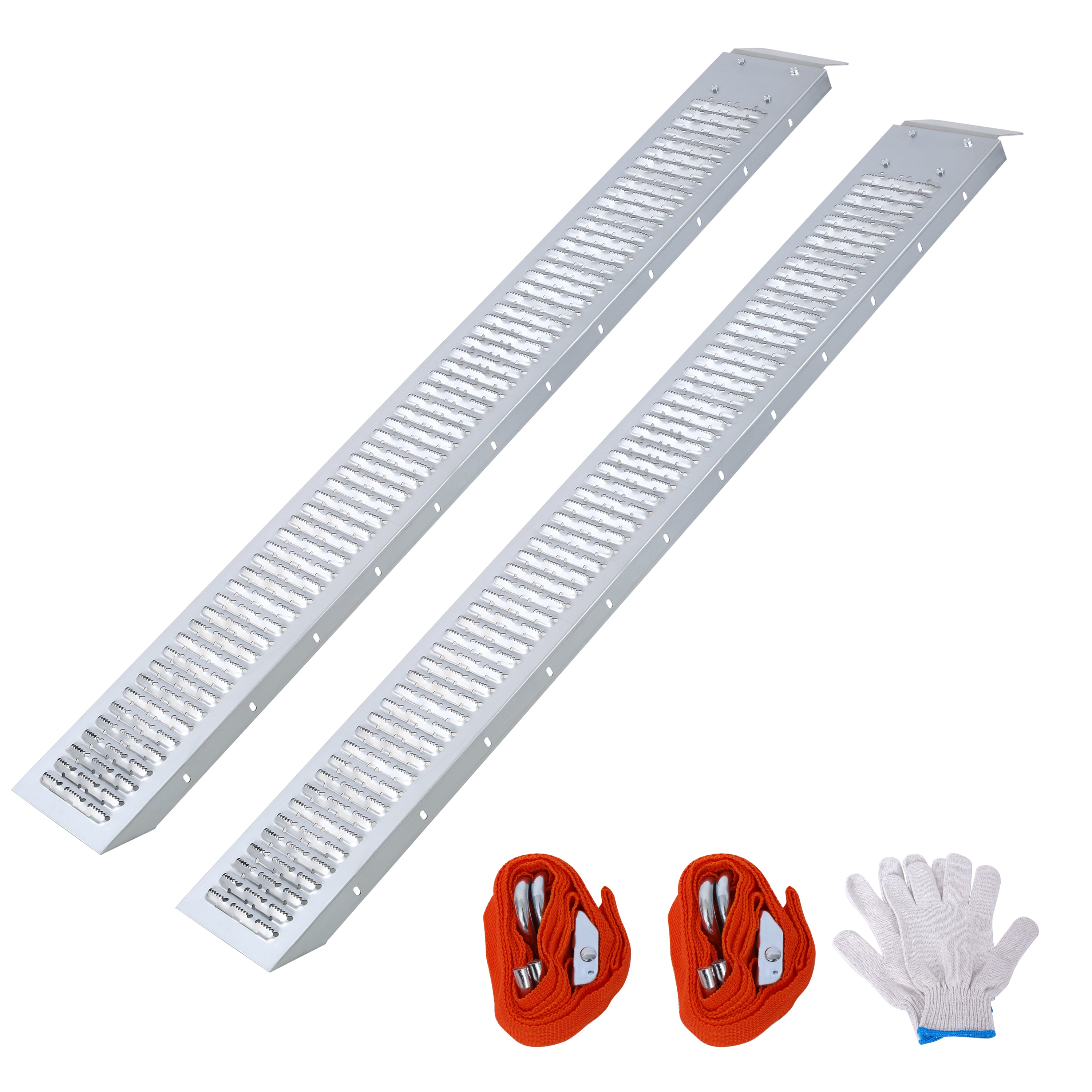 74" L Loading Ramps, 960lbs Capacity Loading Ramps for Pickup Trucks, Steel Motorcycle Ramp, Dirt Bike Ramp for Truck, Lawn Mower, Snowblower, ATV, Quad, Pack of 2 ,with 2pcs tie straps,1pair gloves