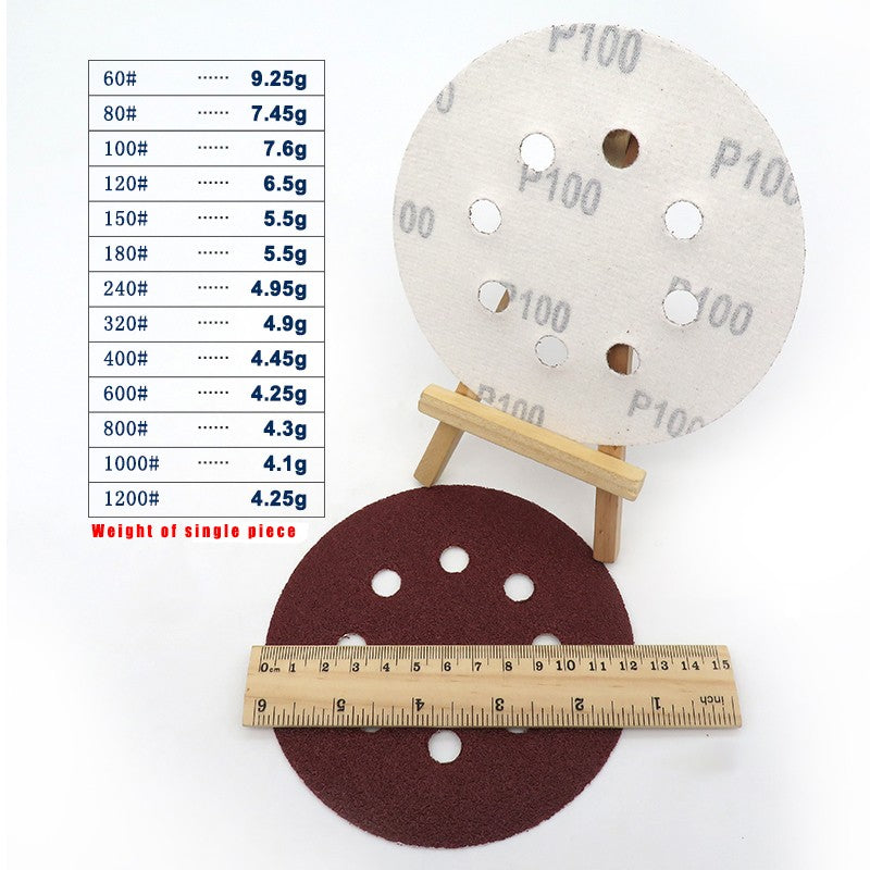 125mm 225mm Red Sanding Discs Hook Loop Sandpaper Pads 8 Hole Grit 40 - 2000