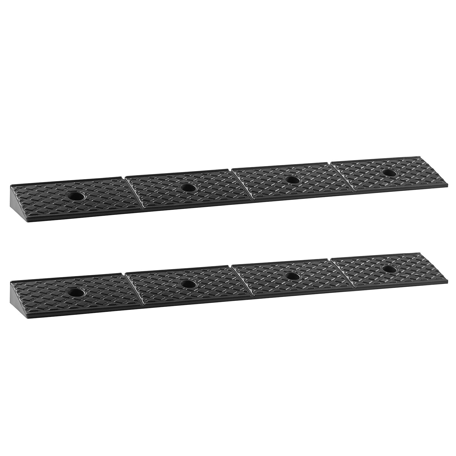 Rubber Curb Ramp, 33069 lbs Load Capacity, 2 Inches Rise Height Heavy Duty Rubber Threshold Ramp with Drainage Tank for Wheelchairs, Strollers, Motorcycles, Cars, Lawn Mowers & Trailers, 2 Pack