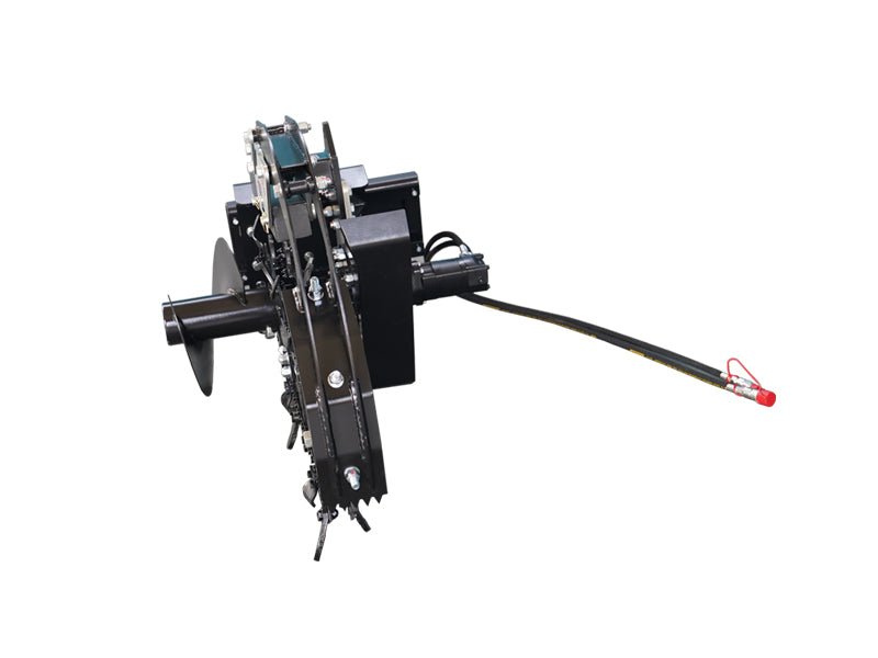 Skid Steer Trenchers Attachment with Adjustable Depth Control Foot, Universal Mount Plate - HomeDIYer