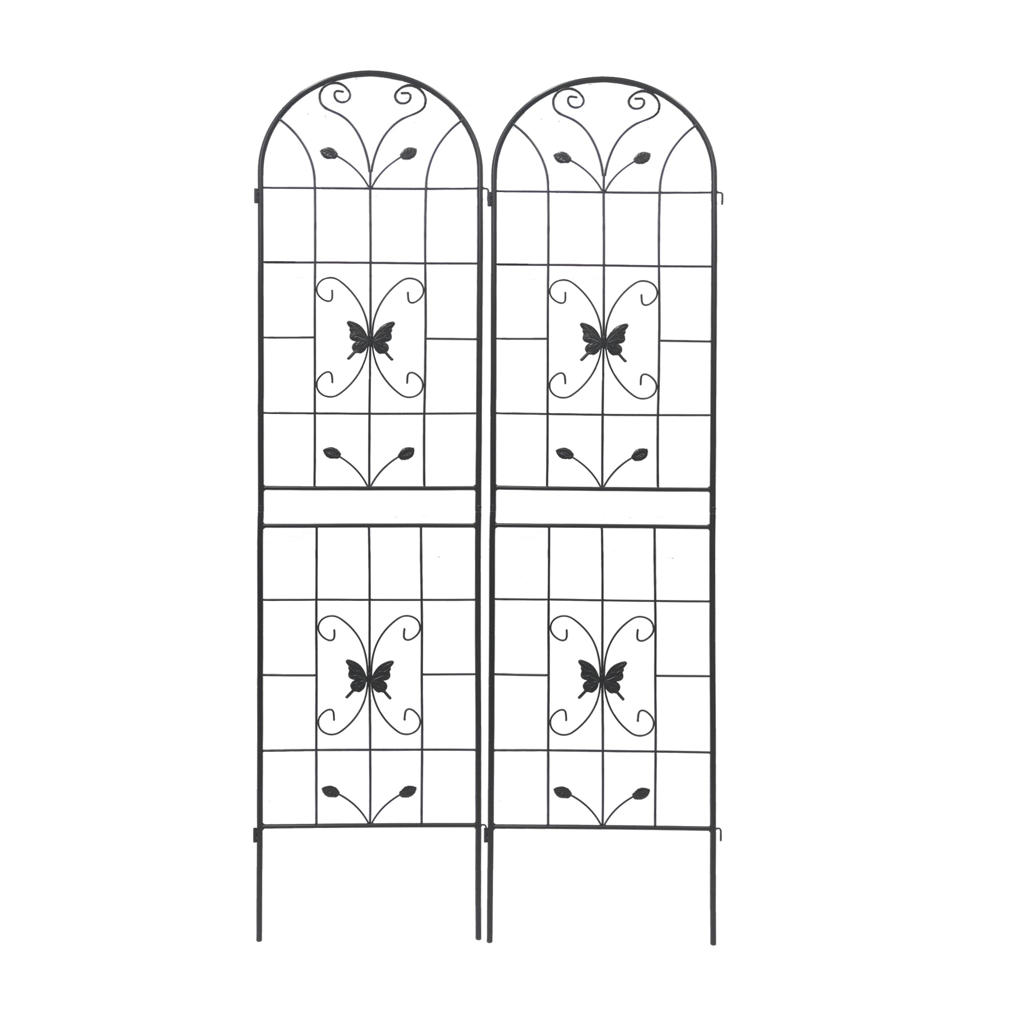 Metal Garden Trellis for Climbing Plants – Rustproof Powder Coated, Cream White & Black (2 or 4-Pack)
