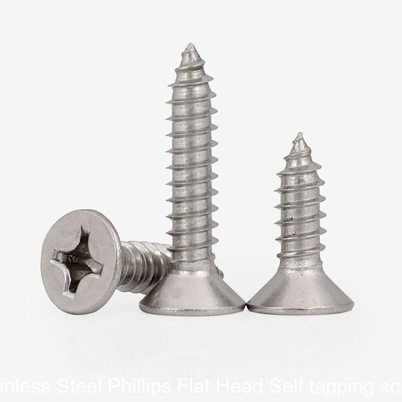 50Pcs 304 Stainless Steel Phillips Flat Head Self tapping screws M1 M1.2 M1.4 M1.7 M2 M2.2 M2.6 M3 M3.5 - HomeDIYer