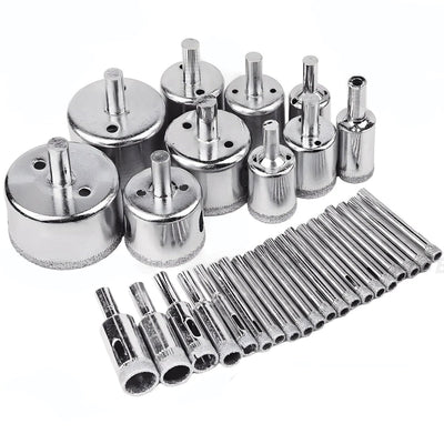 30Pcs Diamond Hole Saw Drill Bit Tools Set for Glass,Tile,Ceramic,Marble Cutting