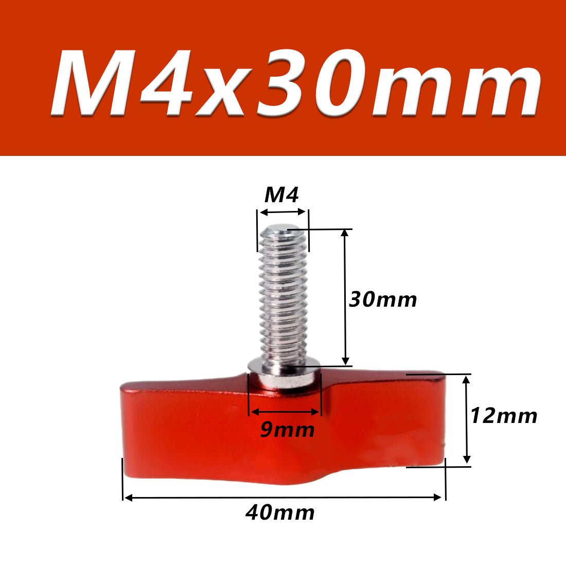 1/4 M4 M5 M6 Clamping Thumb Screw Tee Wing Knob Head Hand Grip Bolt Aluminum - HomeDIYer