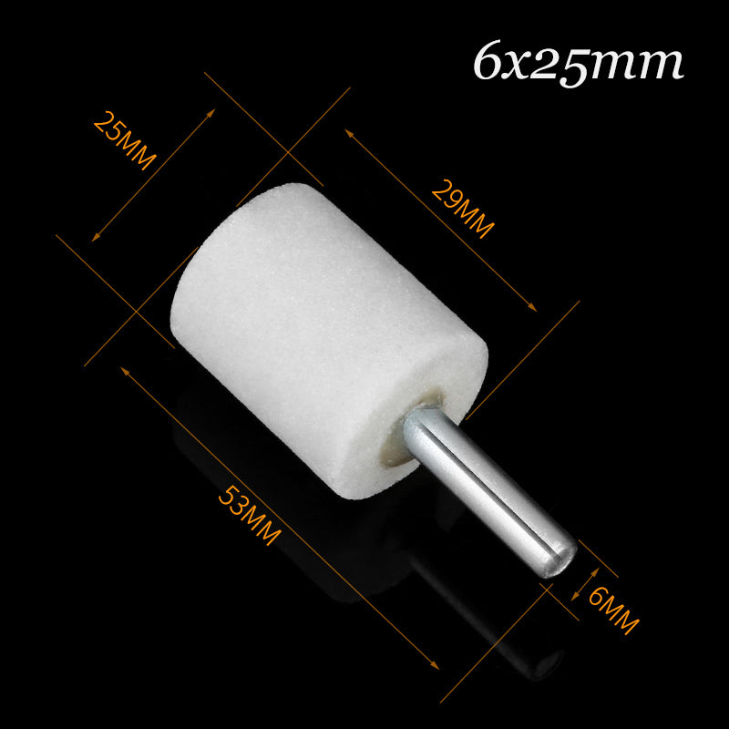 White Corundum Grinding Bit Buffing Sanding Polishing Burr Rotary Tool 6mm Shank