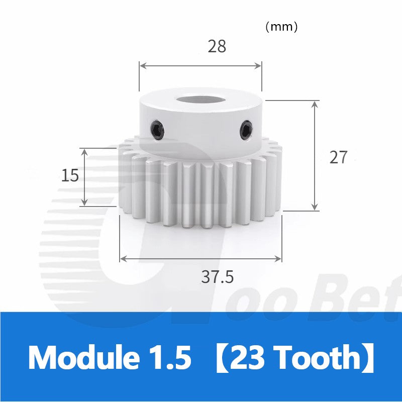 Spur Gear Aluminium Mod 1.5 with Hub 12- 32 Tooth Pinion Motor Gear Bore 6-20mm
