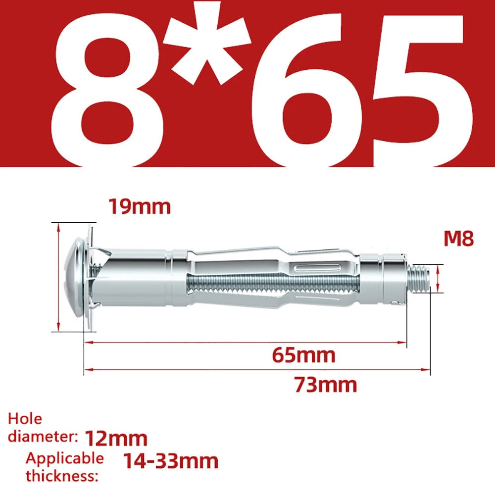 M4–M8 Metal Drywall Expansion Bolts | Hollow Wall Anchors for Plasterboard & Drywall