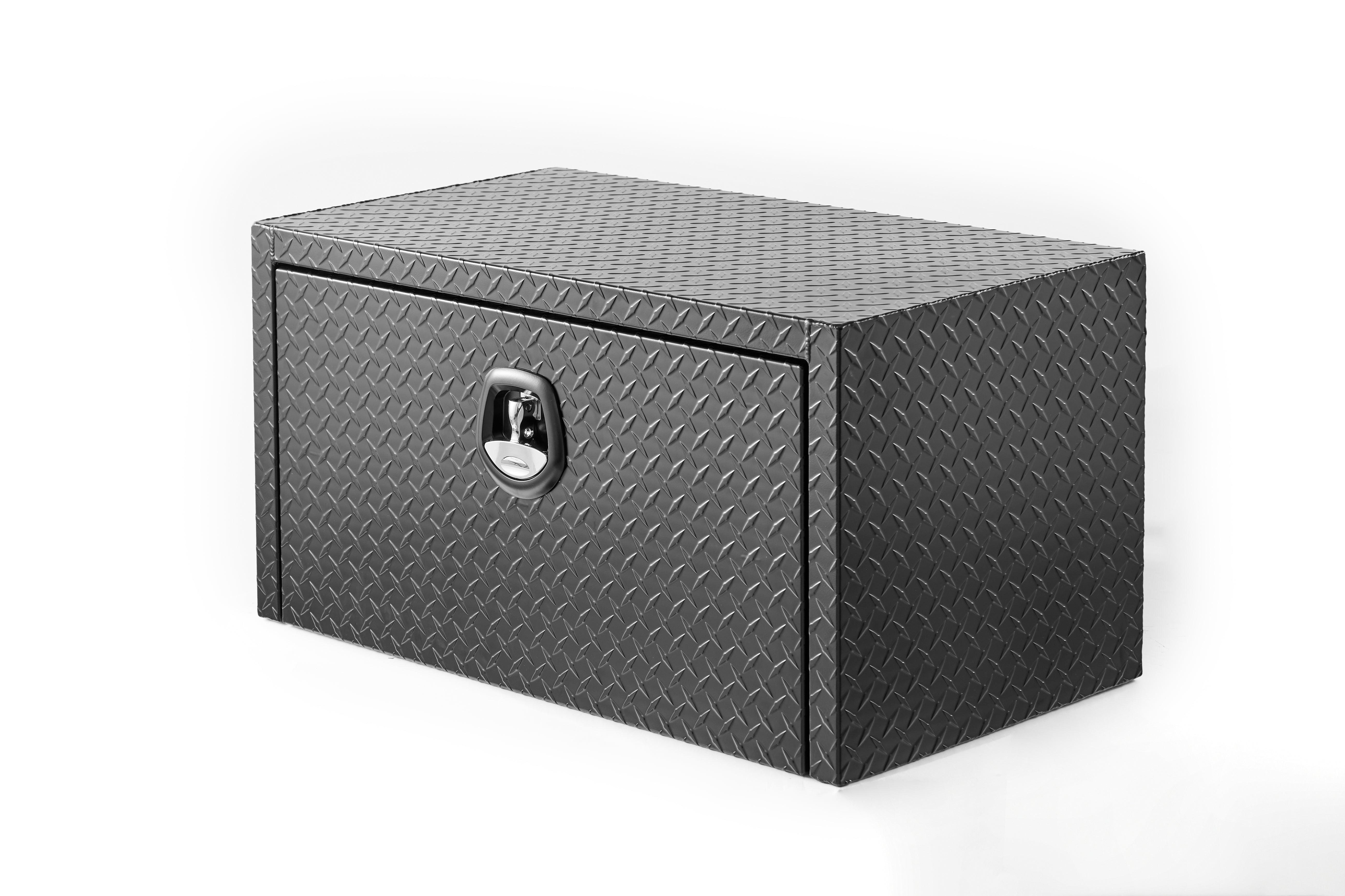 36" Aluminum Underbody Truck Tool Box — Heavy‑Duty Matte Black Diamond Plate, Waterproof & Lockable