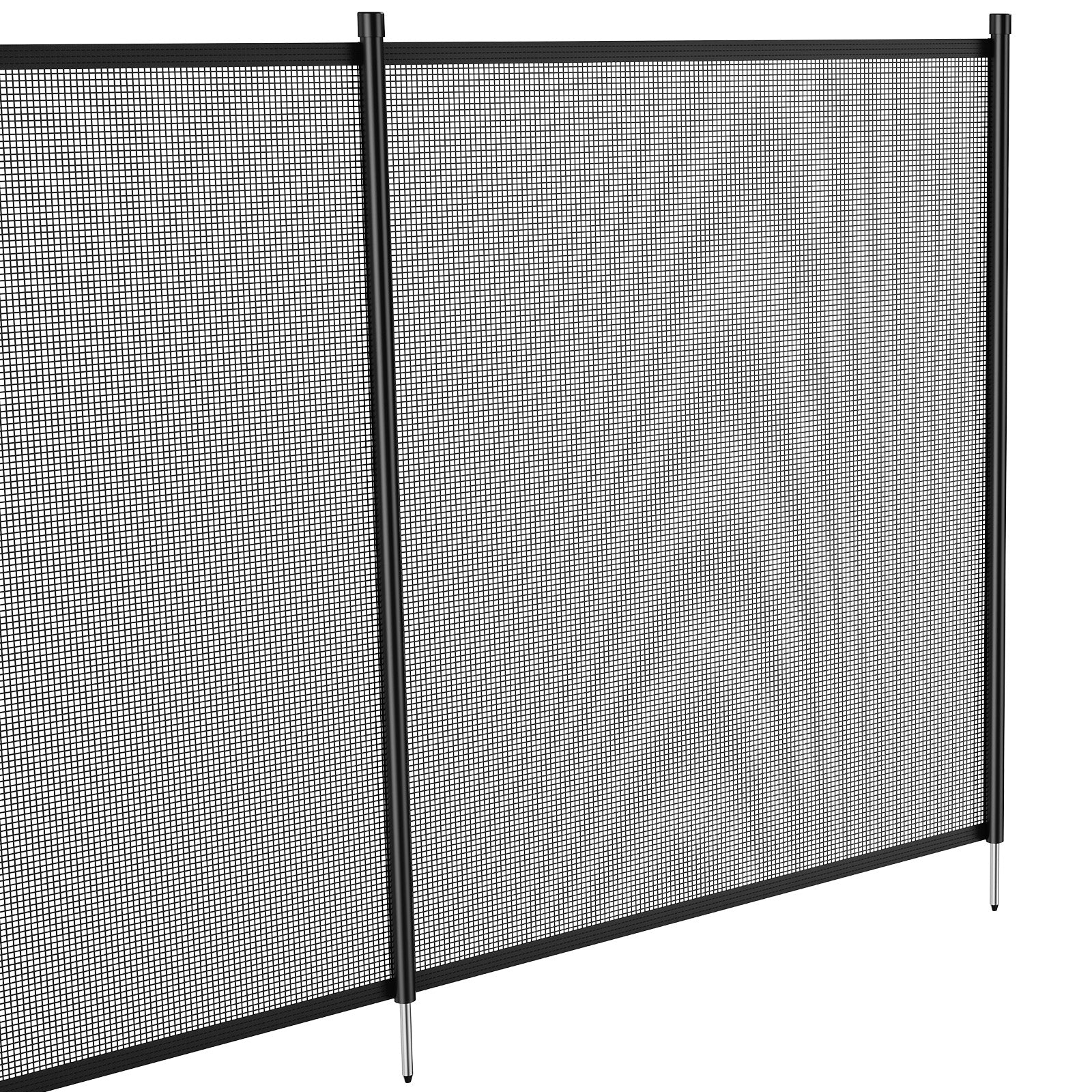4ft x 72ft Removable Pool Safety Fence — DIY Child & Pet Protection Mesh for Inground Pools Black