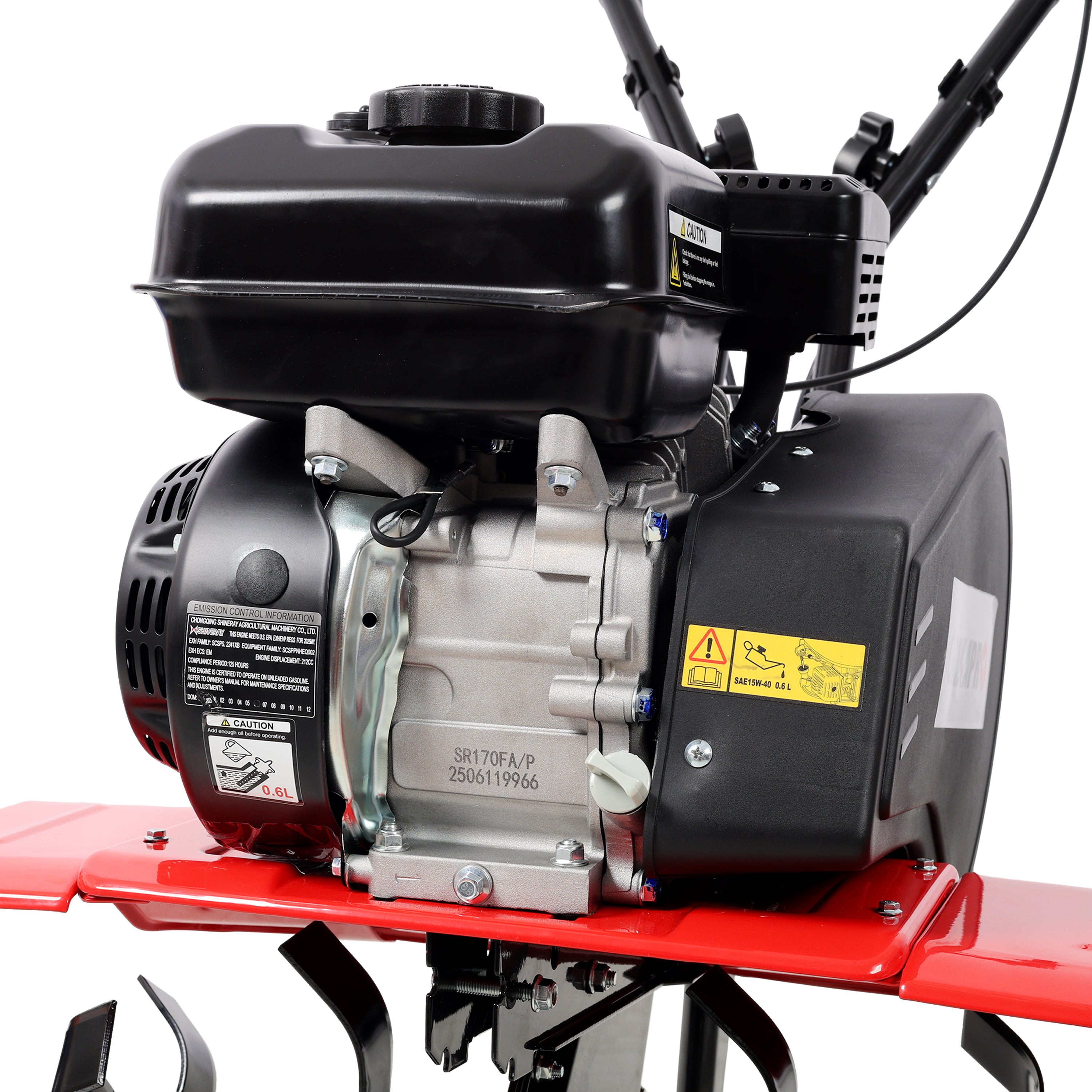 Heavy duty Power tiller, 7HP Gas Engine 212CC, 6 Blades 32.5" Wide and 10" Deep Cultivator - Garden Soil Prep for Planters and Vegetable Beds and More.