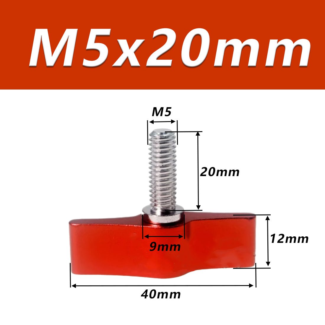 1/4 M4 M5 M6 Clamping Thumb Screw Tee Wing Knob Head Hand Grip Bolt Aluminum - HomeDIYer