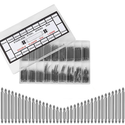 360Pcs Watch Band Strap Spring Bars 8-25mm Stainless Steel Link Pins Repair Tool