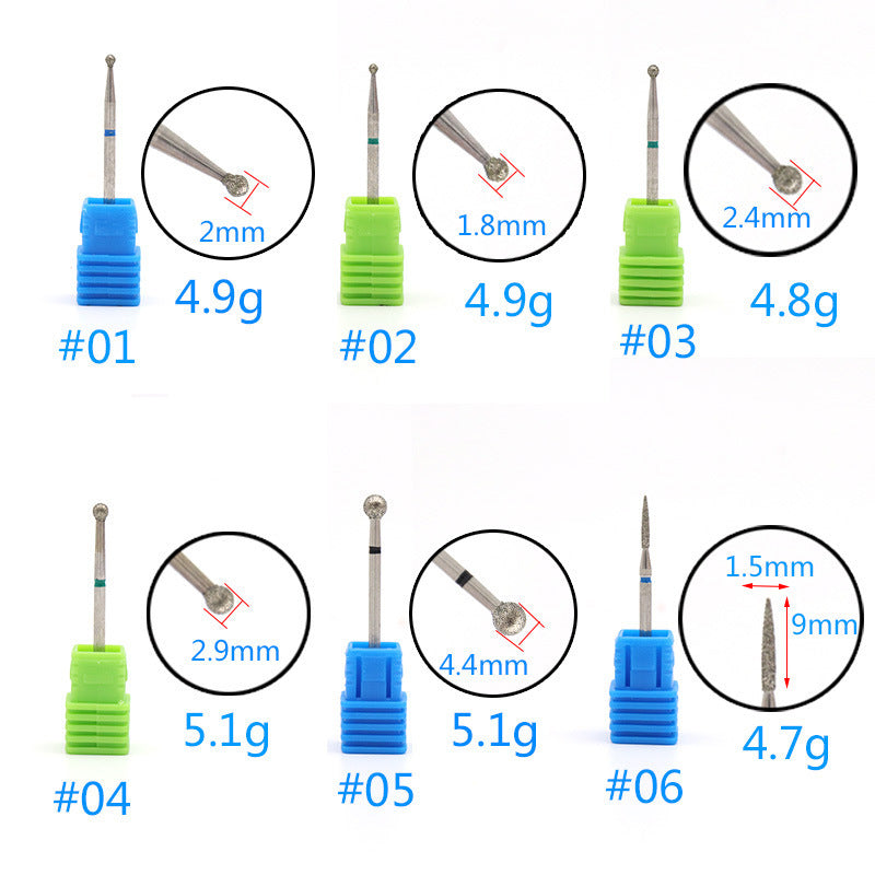 Diamond Grinding Nail Art Drill Bit Rotary Cuticle Clean Manicure Pedicure Tools