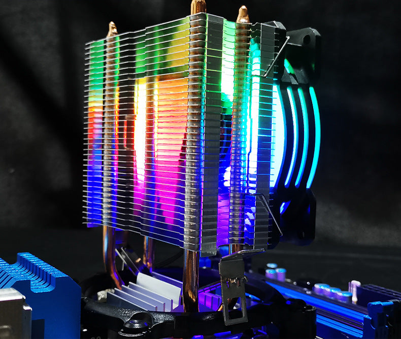 Dual Heatpipe CPU Cooler with Dual 90mm Fans — Intel & AMD, 3-Pin, 35-Fin Tower