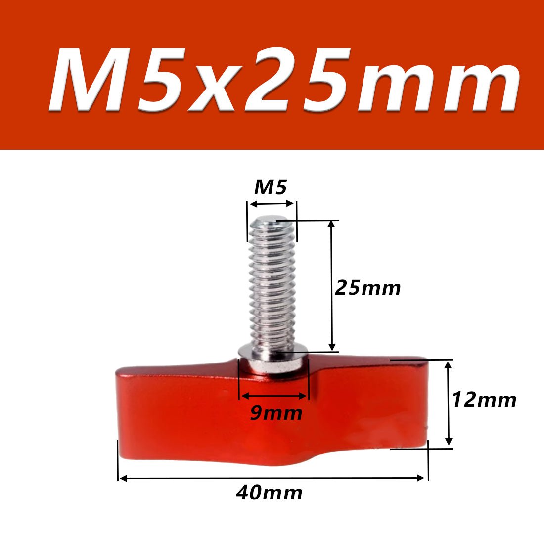 1/4 M4 M5 M6 Clamping Thumb Screw Tee Wing Knob Head Hand Grip Bolt Aluminum - HomeDIYer