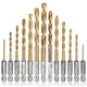 HSS Titanium Coated Twist Drill Bit Set 1/4” Hex Shank 1.5-6.5mm For wood Metal