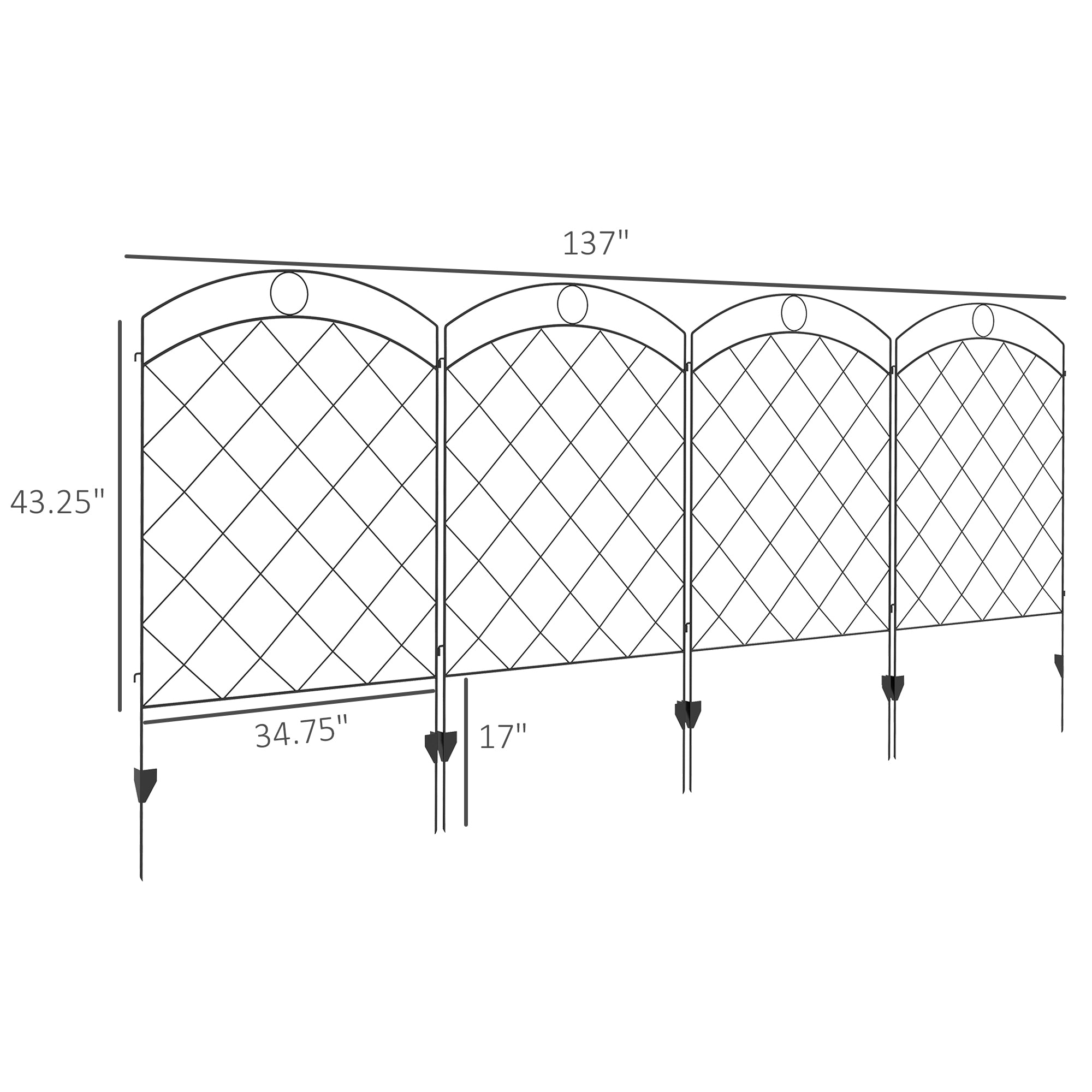 Outsunny Metal Trellis Arbor Arch for Climbing Plants with Garden Bench, Grow Grapes & Vines, Patio Decor & 2-Person Outdoor Steel Decorative Seating, 484 lbs. Weight Capacity, Black
