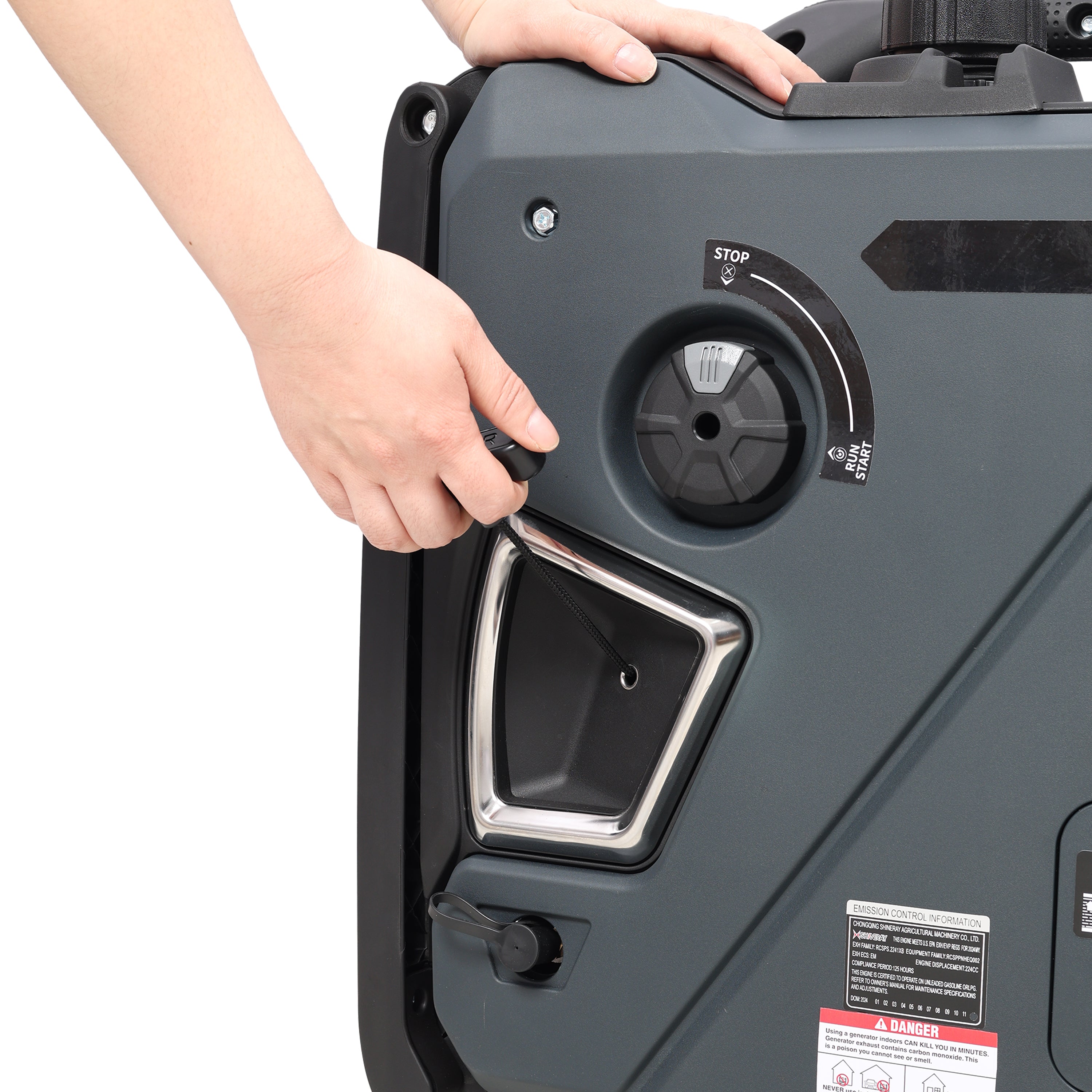 Super quiet Inverter Generator 5.5KW portable generator electric&remote start, foldable handle with wheels, 224cc 4 stroke EPA compliant, Gas&LPG Dual Fuel, With CO Sensor for more safety using