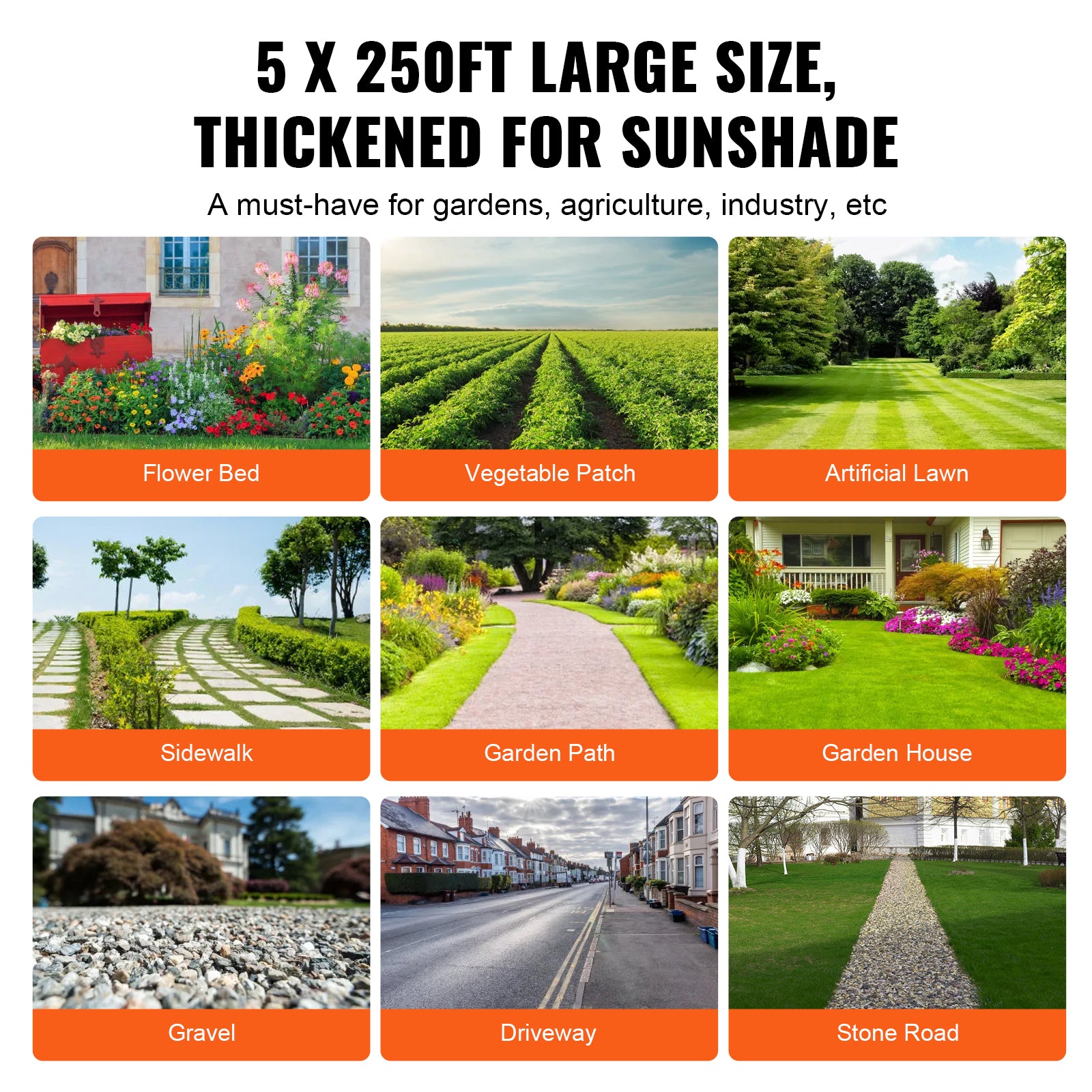 5ft x 250ft Premium Heavy‑Duty Woven Weed Barrier Landscape Fabric — 5oz Geotextile Under Gravel Black