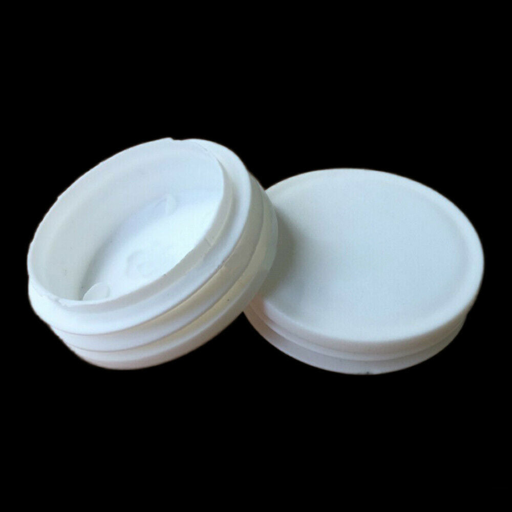 Retail packaging of HomeDIYer White Round Plastic End Caps with size labeling