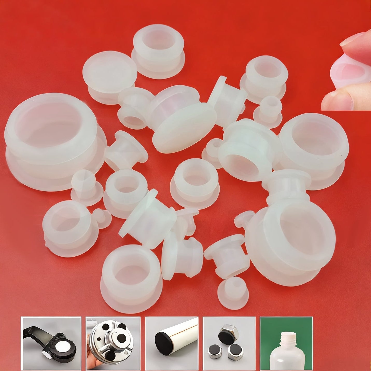Snap-On Hole Plug Clear Silicone Rubber Blanking Seal Bung Pipe Tube (2.5-60mm)