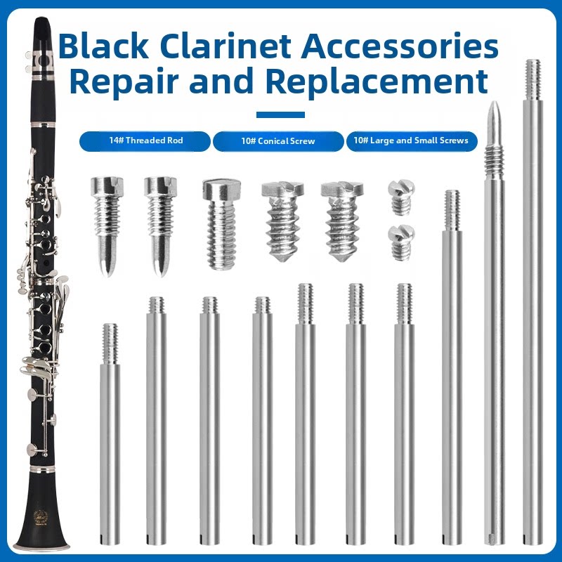 Instrument black pipe repair parts, clarinet maintenance tools, 14 threaded shafts, 20 screws