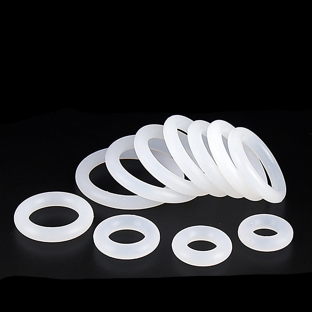 50x White Silicon Rubber O Rings Food Grade Cross Section 3.1mm OD 70mm-305mm