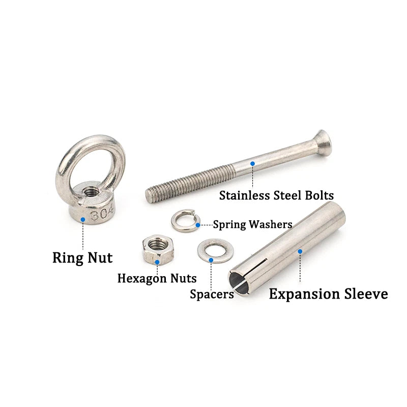 304 Stainless Steel Expansion Eyebolts – Ring Expansion Bolts M6 M8 M10 M12
