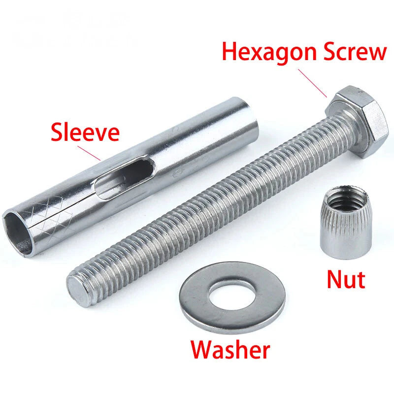 304 Stainless Steel Expansion Anchor Bolts — Heavy Duty Masonry Wall Screws M6 to M12