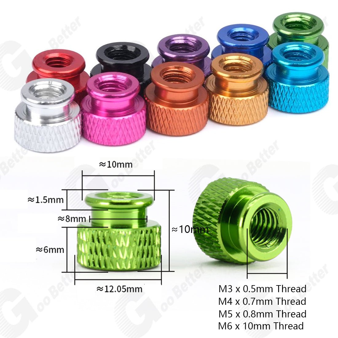 Colourful Knurled Thumb Nut Aluminum Allo Hand Grip Knobs M3 M4 M5 M6 Thumb Nuts - HomeDIYer