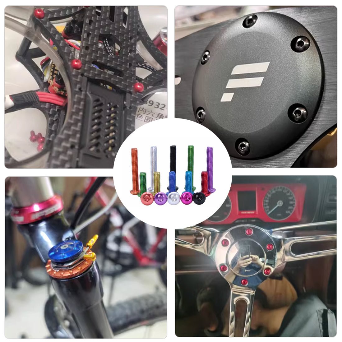 M4 Aluminum Alloy Colourful Anodizing Hex Socket Button Head Screws - HomeDIYer