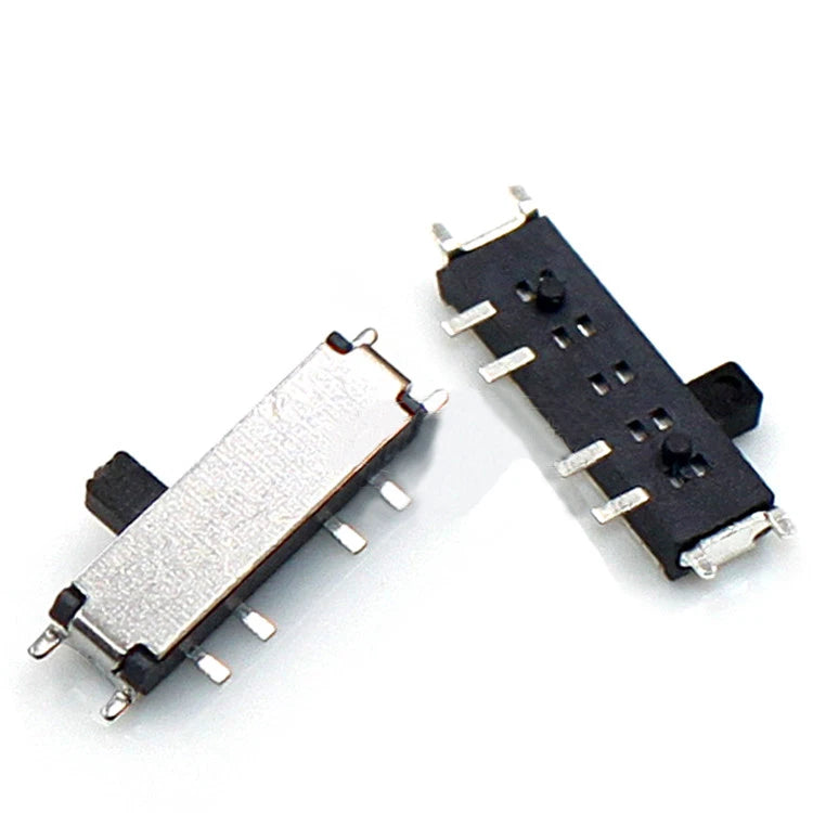 8-Pin 3-Position ON-OFF-ON Mini Horizontal Slide Switch SMD SMT — Pack of 5/10/15/20