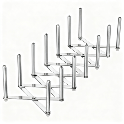 Foldable Stainless Steel Pot Lid & Plate Holder – Adjustable No-Drill Kitchen Rack