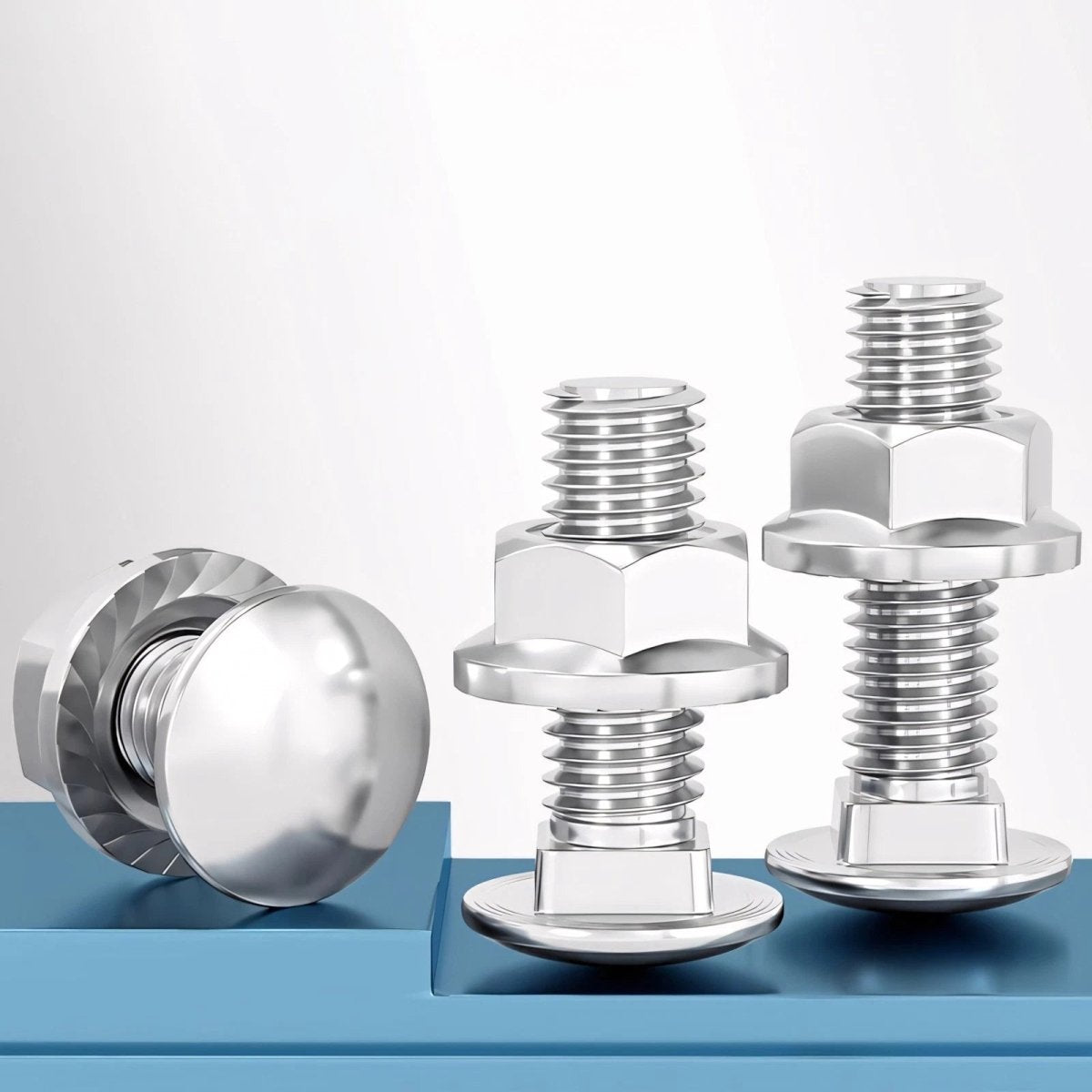 M5–M12 Carriage Bolts with Nuts | Cup Square Domed Head | 201 Stainless Steel - HomeDIYer