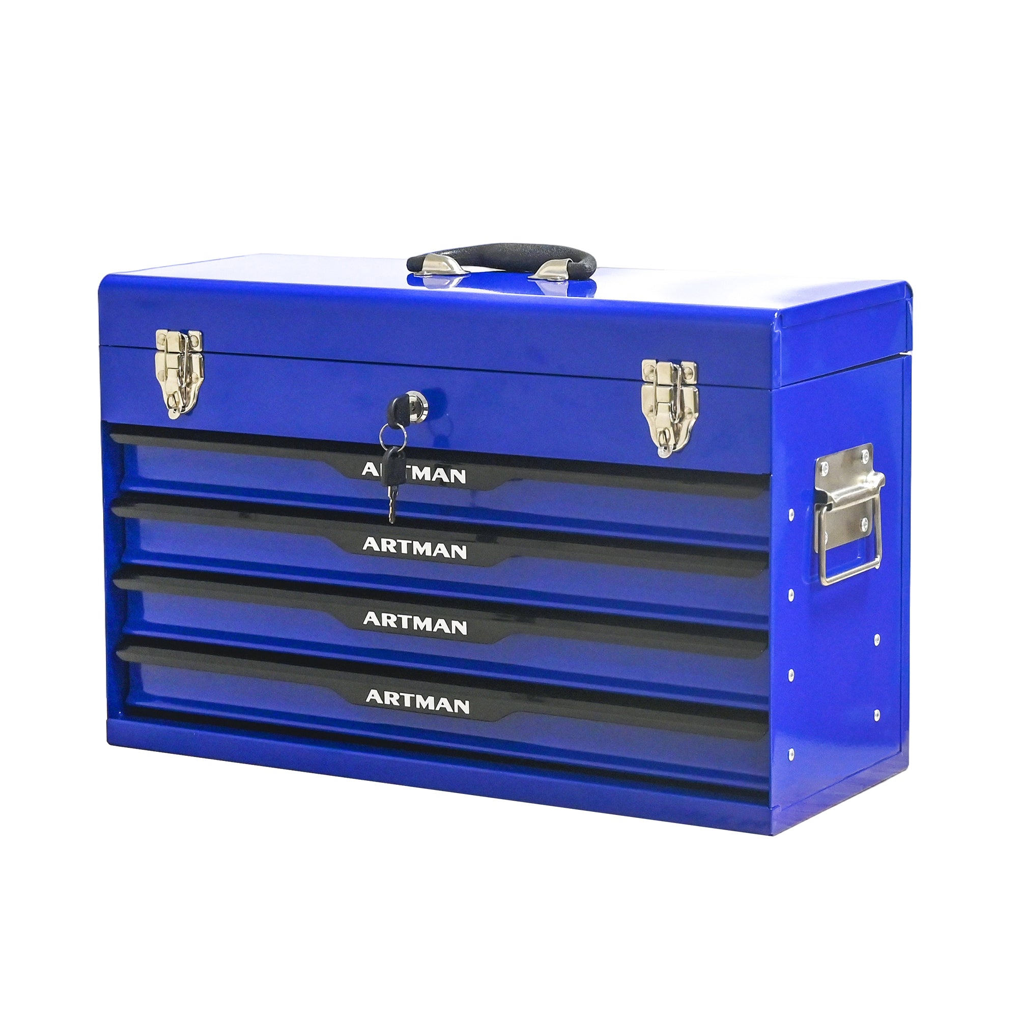 20-inch Steel Tool Box with Drawers – Blue Portable Tool Storage Organizer